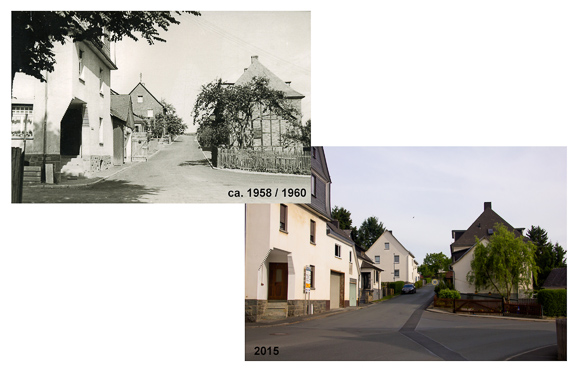 Ballersbach  |  Dorfstraße in Ballersbach, um 1958/60